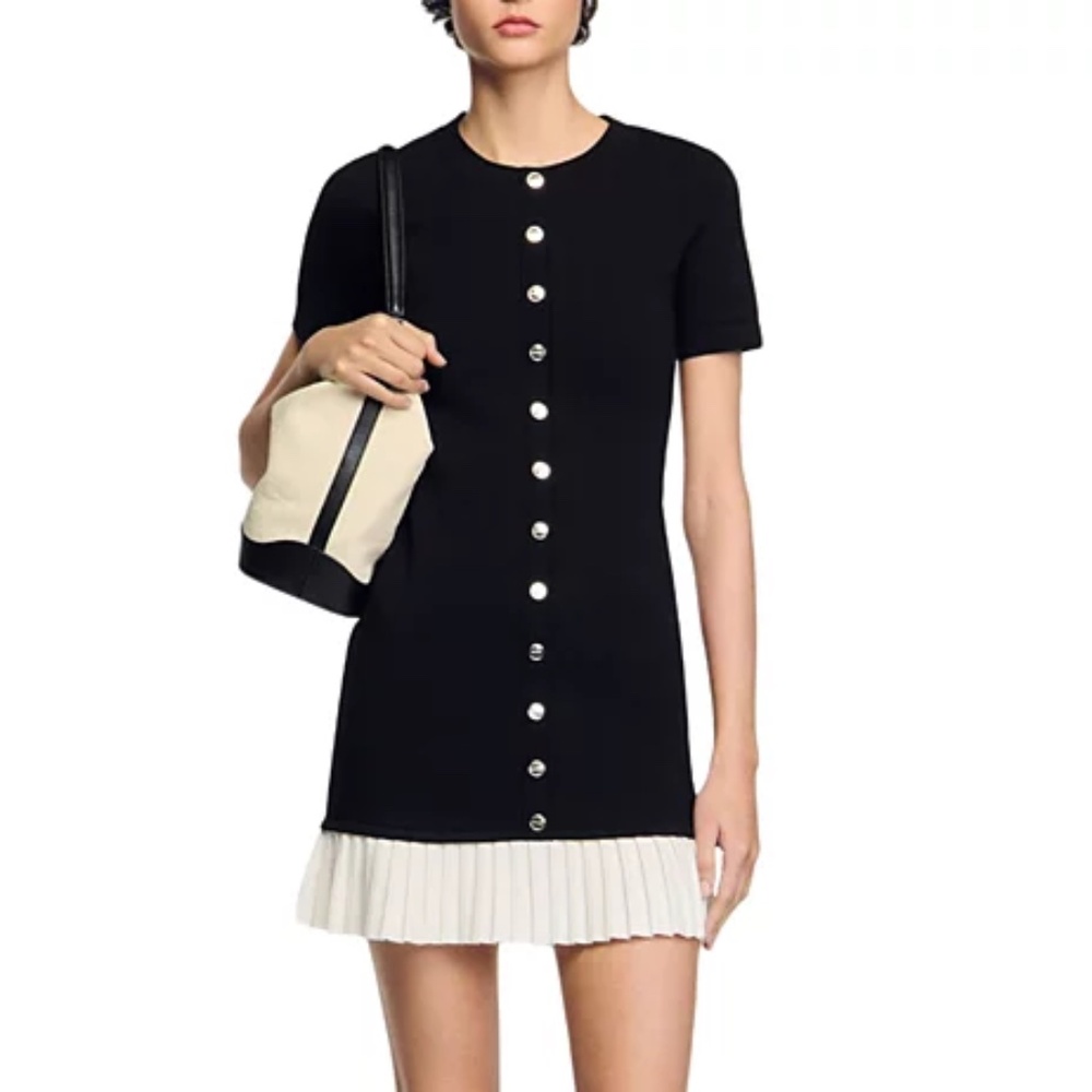 Paradis Short Knit Dress with Ruffle
